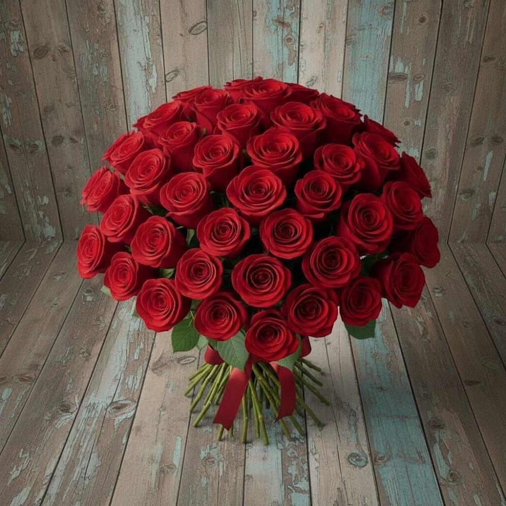 Букет 55 Красных роз Фридом в Горбатовке
