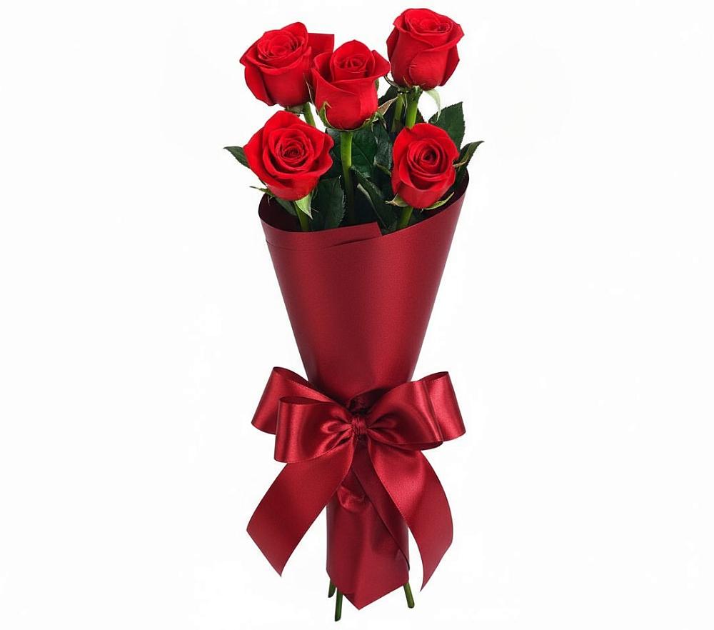 Букет 5 Красных роз Эдлесс Лав в Горбатовке