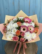 Букет цветов из:  Розы, Герберы и Хризантемы #REPLACE_PRED# Горбатовке