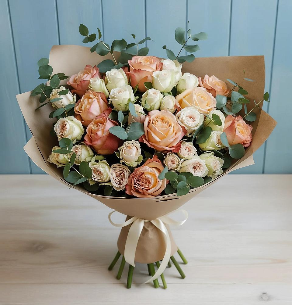 Букет цветов из: Альстромерии и Розы в Горбатовке