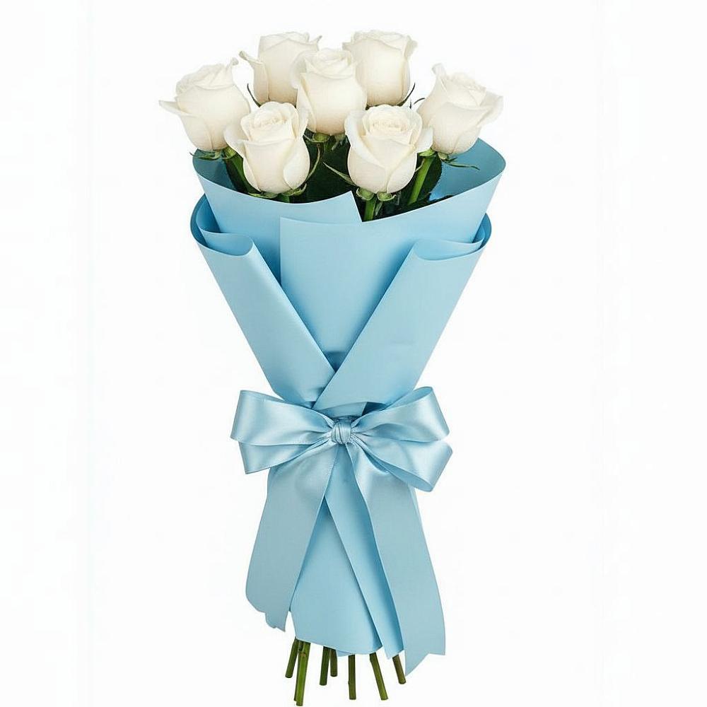 Букет 7 белых роз Проуд в Горбатовке