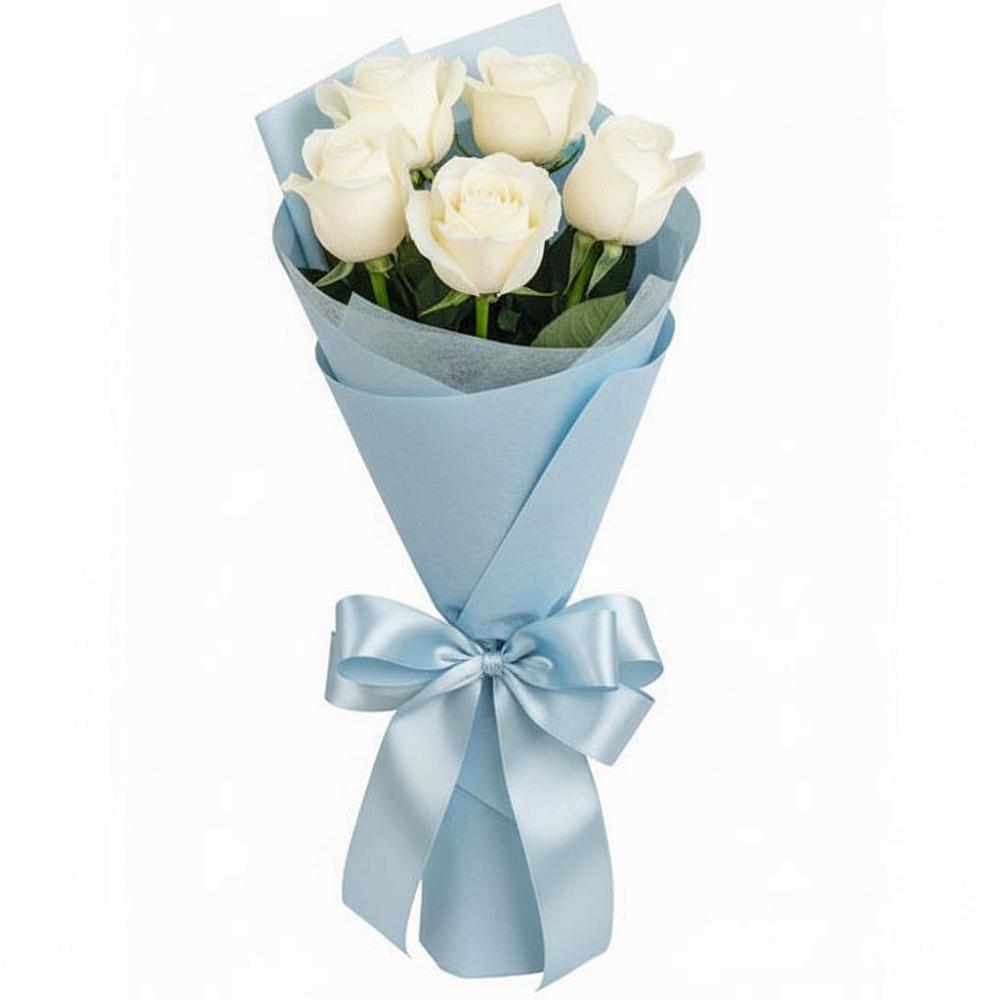 Букет 5 Белых роз Проуд в Горбатовке