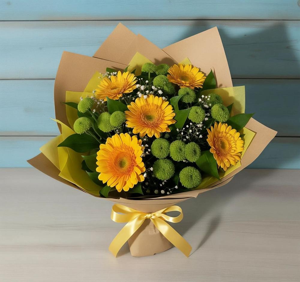 Букет цветов из: Герберы и Хризантемы в Горбатовке