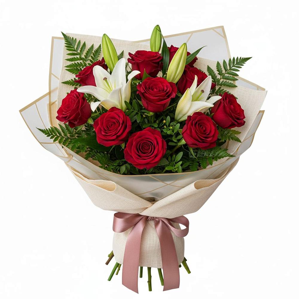 Букет цветов из: Лилии и Розы в Горбатовке