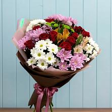 Букет цветов из:  Розы, Хризантемы и Альстромерии в Горбатовке