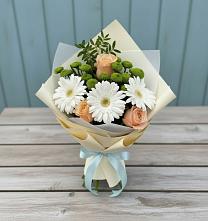 Букет цветов из:  Герберы, Розы и Хризантемы в Горбатовке