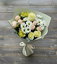 Букет цветов из:  Альстромерии, Розы и Хризантемы в Горбатовке