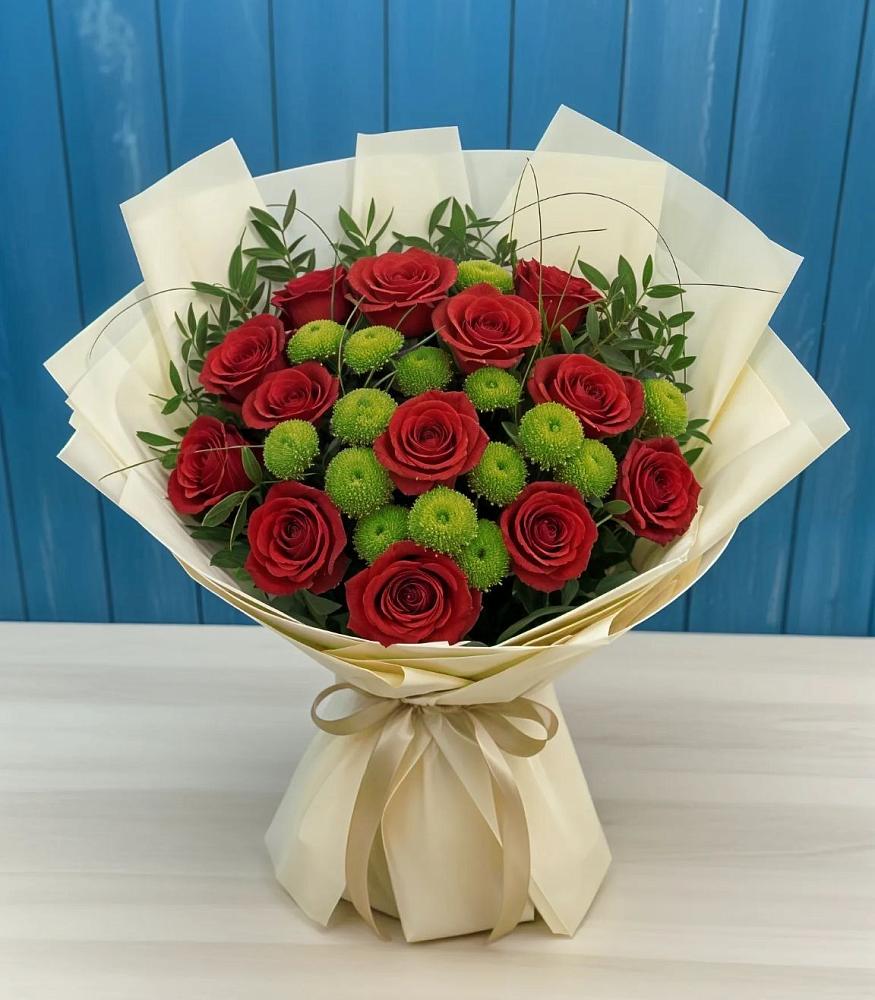 Букет цветов из: Розы и Хризантемы в Горбатовке