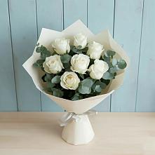 Букет Белые розы в Эвкалипте #REPLACE_PRED# Горбатовке