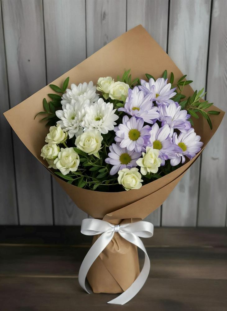 Букет цветов из: Хризантемы и Розы в Горбатовке