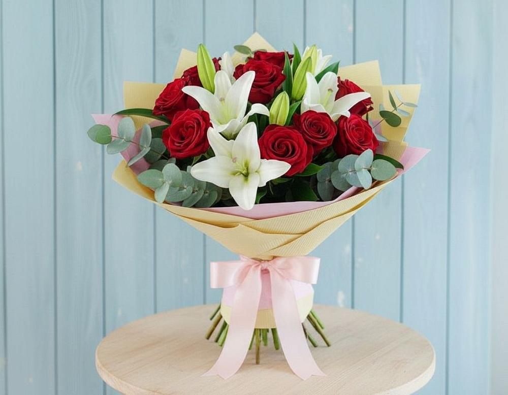 Букет цветов из: Лилии и Розы в Горбатовке